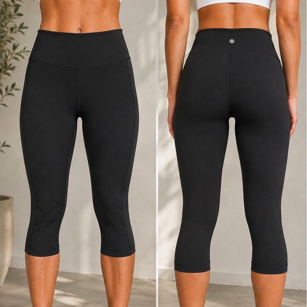 Lululemon Black Cropped Leggings Size 8